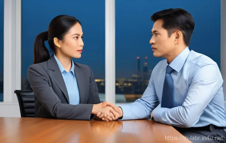 노무사 업무의 하루 루틴 - **Prompt 1: The Meticulous Legal Analyst**
    A focused Thai female labor lawyer, in her late 30s t...
