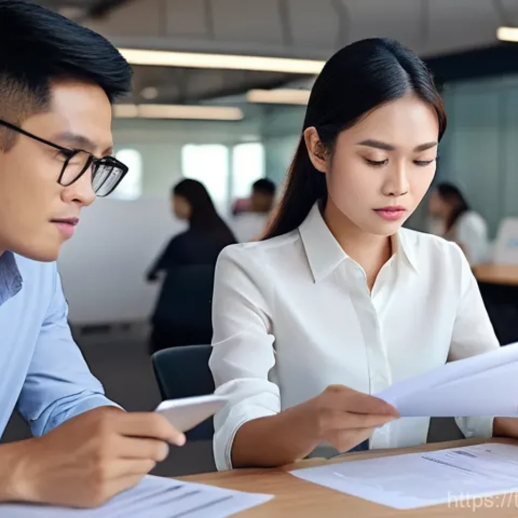 노동쟁의 해결 사례 분석 - **Prompt:** A bustling, modern open-plan office in Thailand, with diverse Thai employees aged 25-40,...