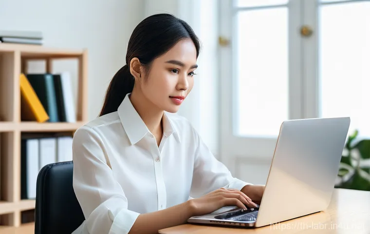 공인노무사와 연봉 협상의 실제 - **Prompt:** "A young Thai professional woman, in her late 20s, sitting at a clean, modern desk in he...