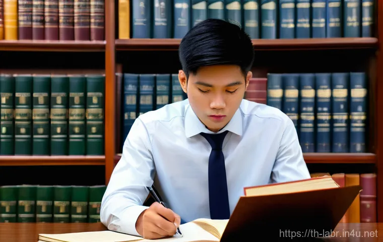 노무사 시험의 주요 과목별 분석 - **Prompt 1: Mind Mapping Civil Law Concepts**
    "A young Thai female student, aged 22, sits at a w...