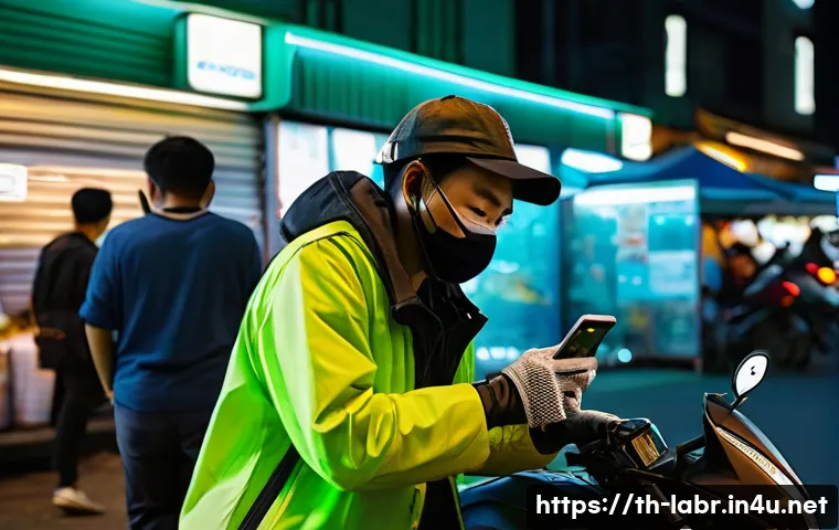 공인노무사 시험 정보 업데이트 - **Prompt:** A bustling Bangkok street food market at night. In the foreground, a young "ไรเดอร์" (ri...