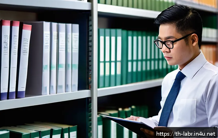 노무사 이직 성공을 위한 준비 - A professional Thai labor lawyer in a modern office environment, wearing business attire and glasses...